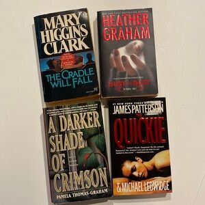 4 Paperback Novels Suspense Crime Fiction Books Various Authors Preowned